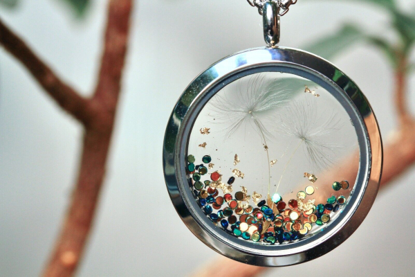 Medaillon Pusteblume Glücksbringer Edelstahl